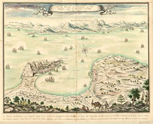 ヴューデュデストロワデジブラルタルエデエンビロン、1704年に包囲された塹壕 作： Louis Boudan